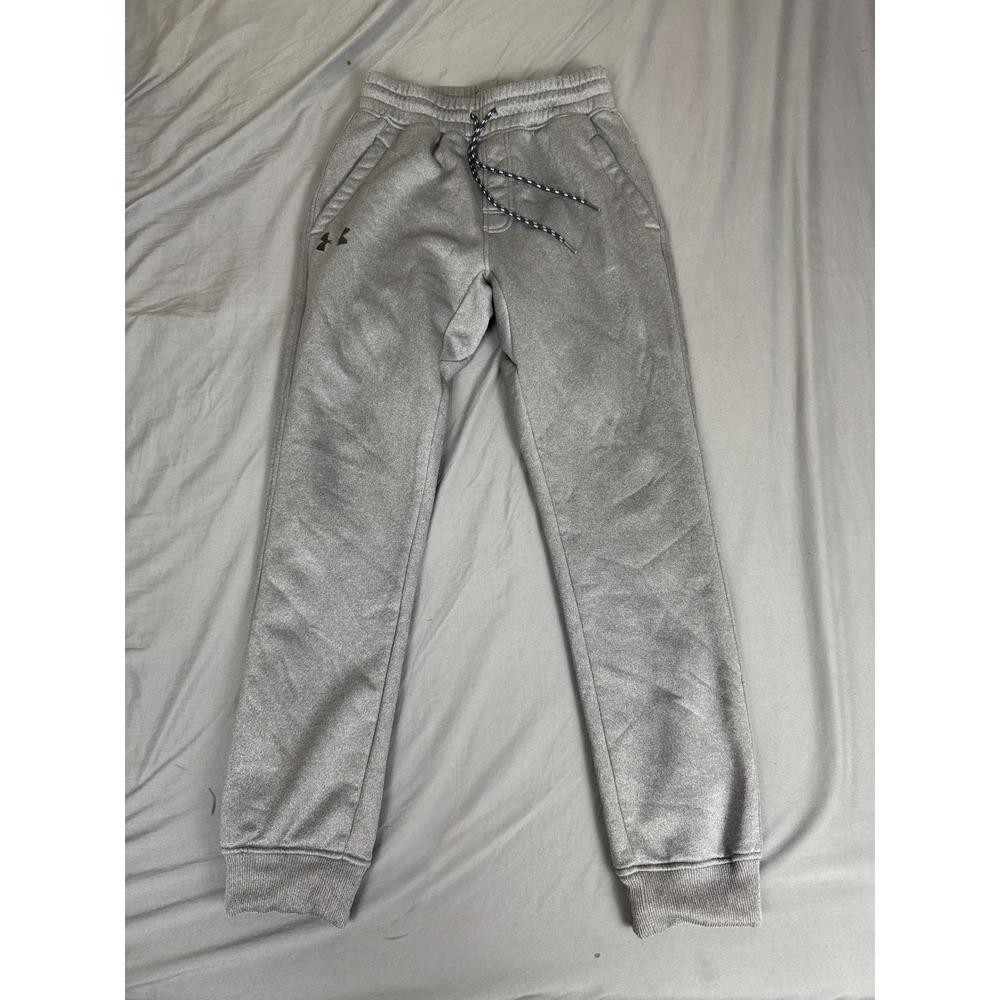 Under Armour Storm ColdGear Joggers Mens Small Gray Fitted Fleece Sweatpants